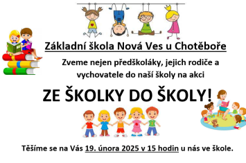 ZE ŠKOLKY DO ŠKOLY! - 19. února 2025 v 15 hodin